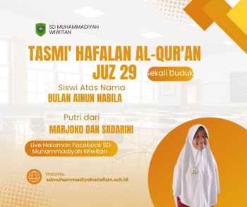 Poster daftar Nama Siswa Siswi Program Tahfidzul Qur'an SD Muhammadiyah Wiwitan