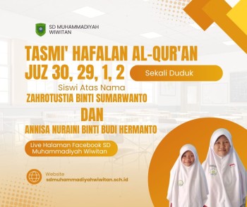 Poster daftar Nama Siswa Siswi Program Tahfidzul Qur'an SD Muhammadiyah Wiwitan