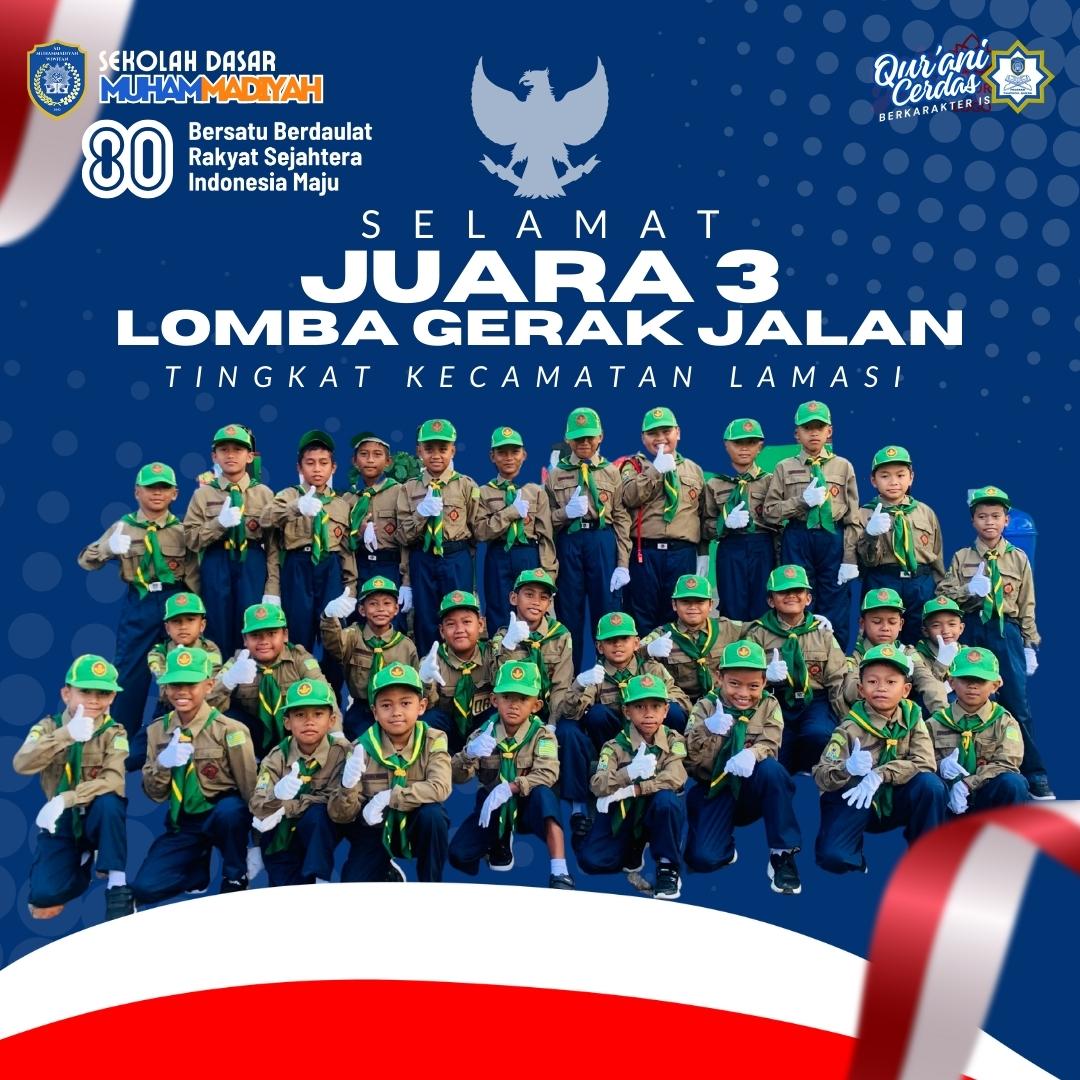Tim Regu Putra SD Muhammadiyah Wiwitan Juara 3 Gerak Jalan Indah